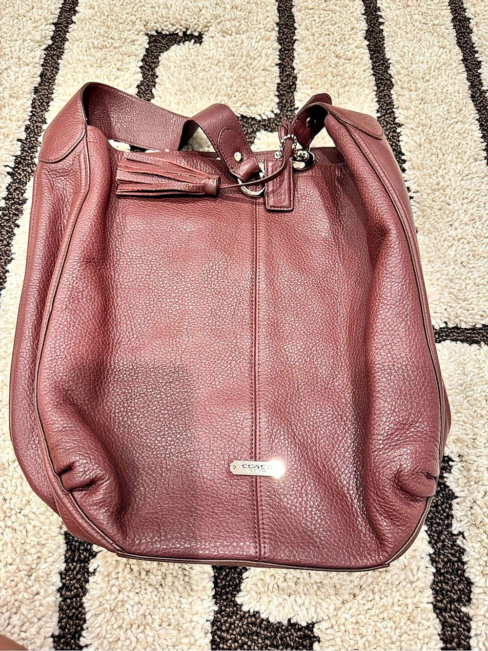 Coach Madison Hobo Pebbled Leather Hobo in BURGUNDY…COLOR OF THE SEASON 🍁